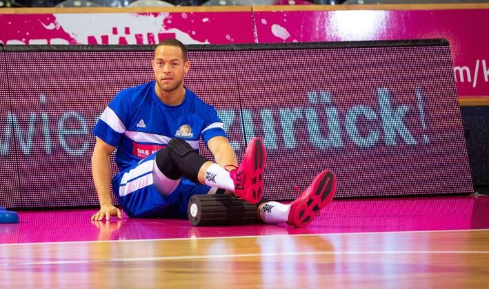 Bonn Germany 28 04 2019 Basketball Bundesliga BBL Telekom Baskets Bonn vs. Fraport Skyliners Andrej Mangold Frankfurt warms up