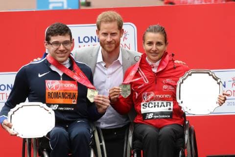 London Marathon 28 04 2019. London, United Kingdom. Prince Harry at the 2019 London Marathon .  xStephenxLockx xixImagesx IIM-19607-0022