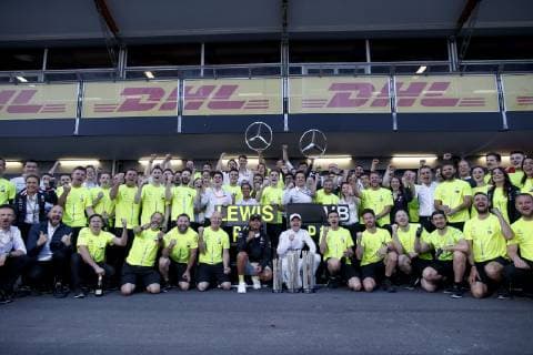 Motorsports: FIA Formula One World Championship WM Weltmeisterschaft 2019, Grand Prix of Azerbaijan, 44 Lewis Hamilton (GBR, Mercedes AMG Petronas Motorsport), 77 Valtteri Bottas (FIN, Mercedes AMG Petronas Motorsport), Baku Azerbaijan