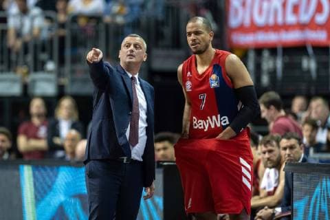 Basketball Berlin 28 04 2019 easyCredit BBL 1 Bundesliga Season 2018 2019 Alba Berlin FC Bayern Munich Dejan Radonjic Munich Coach Alex King Munich No 07