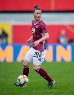9 April 2019 Paderborn Benteler Arena soccer international women Germany Japan Germany Marina Hegering on the ball