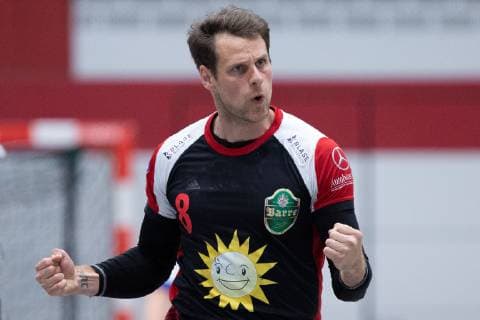 Lübbecke Germany 28 04 2019 2 Handball Bundesliga 2018 2019 TuS N Lübbecke vs Dessau Roßlauer HV Jens Bechtloff Lübbecke Lübbecke Nordrhein Westfalen Germany Merkur Arena