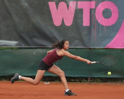 Tennis WTO WIESBADEN TENNIS OPEN 29 04 2019 Julie Gervais FRA wins against Mina Hodzic Foto GER and qualifies for the main field Frank Heinen rscp photo net