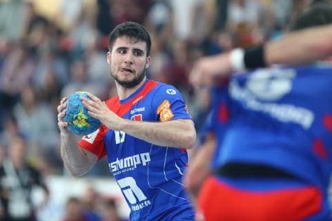 Juan de la Pena Morales Balingen TV Huettenberg vs HBW Balingen Weilstetten Handball 2 Bundesliga 28 04 2019 TV Huettenberg vs HBW Balingen Weilstetten Handball 2 Bundesliga 28 04 2019 Huettenberg Copyright: xEIBNER RenexWeissx EP_RWS