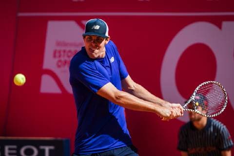 April 29, 2019 - Estoril, Lisbon, Portugal - Reilly Opelka from USA seen in action during the Day 3 of Millennium Estoril Open 2019 in Estoril, Portugal. Tennis: Millennium Estoril Open - Day 3 in Estoril, Portugal - 29 Apr 2019 - ZUMAs197 20190429_zaa_s197_062 Copyright: xHenriquexCasinhasx