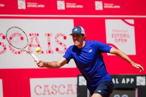 April 29, 2019 - Estoril, Lisbon, Portugal - Reilly Opelka from USA seen in action during the Day 3 of Millennium Estoril Open 2019 in Estoril, Portugal. Tennis: Millennium Estoril Open - Day 3 in Estoril, Portugal - 29 Apr 2019 - ZUMAs197 20190429_zaa_s197_056 Copyright: xHenriquexCasinhasx
