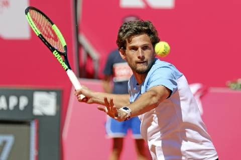 April 29, 2019 - Estoril, Lisbon, Portugal - Pedro Sousa from Portugal seen in action during the Day 3 of Millennium Estoril Open 2019 in Estoril, Portugal. Tennis: Millennium Estoril Open - Day 3 in Estoril, Spain - 29 Apr 2019 - ZUMAs197 20190429_zaa_s197_152 Copyright: xDavidxMartinsx