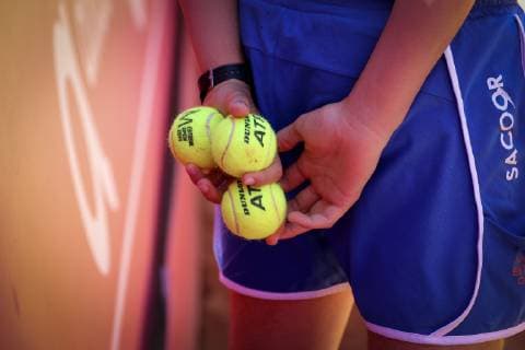 April 29, 2019 - Estoril, Lisbon, Portugal - Tennis balls seen during the Day 3 of Millennium Estoril Open 2019 in Estoril, Portugal. Tennis: Millennium Estoril Open - Day 3 in Estoril, Spain - 29 Apr 2019 - ZUMAs197 20190429_zaa_s197_160 Copyright: xDavidxMartinsx