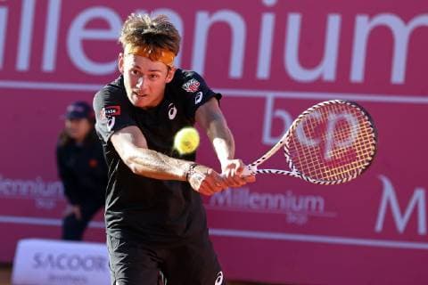 April 29, 2019 - Estoril, Lisbon, Portugal - Alex de Minaur from Australia seen in action during the Day 3 of Millennium Estoril Open 2019 in Estoril, Portugal. Tennis: Millennium Estoril Open - Day 3 in Estoril, Spain - 29 Apr 2019 - ZUMAs197 20190429_zaa_s197_155 Copyright: xDavidxMartinsx