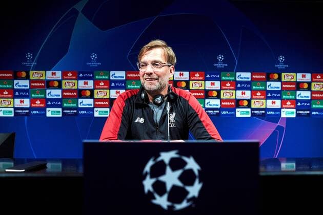 Liverpool s head coach Jurgen Klopp reacts during a press conference PK Pressekonferenz at the Camp Nou stadium in Barcelona, Catalonia, north eastern Spain, 30 April 2019. Liverpool FC will face FC Barcelona Barca on a UEFA Champions League s semifinals first leg match at the Camp Nou stadium on the upcoming 01 May. Liverpool FC presser !ACHTUNG: NUR REDAKTIONELLE NUTZUNG!  Copyright: xAlejandroxGarcíax GRAF1228 20190430-636922541997435559