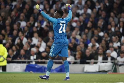 LONDON Football, 30-04-2019, season 2018 2019 , Tottenham Stadium . Semi final Champions League first leg. Ajax goalkeeper Andre Onana during the game Tottenham Hotspur - Ajax Tottenham Hotspur - Ajax  x3292096x