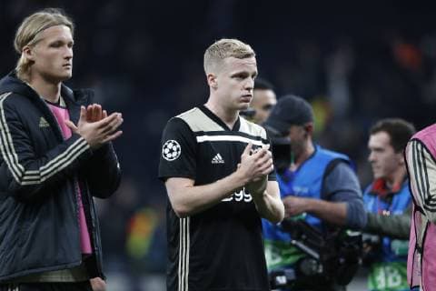 LONDON Football, 30-04-2019, season 2018 2019 , Tottenham Stadium . Semi final Champions League first leg. Ajax player Donny van de Beek during the game Tottenham Hotspur - Ajax Tottenham Hotspur - Ajax x3292671x