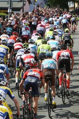 The field ascends the Mammolshainer Berg The cycling classic Eschborn Frankfurt 2019 Cycling race 1 May