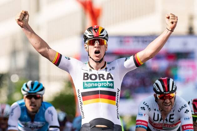 01 05 2019 xmhx Radsport Skoda Velotour Radrennen Eschborn Frankfurt 2019 emspor v l Pascal Ackermann Bora Hansgrohe wins ahead of John Degenkolb Trek Segafredo and Alexander Kristoff UAE Team Emirates DFL DFB REGULATIONS PROHIBIT ANY USE OF PHOTOGRAPHS as IMAGE SEQUENCES and or QUASI VIDEO Frankfurt am Main
