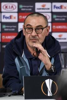 01 05 2019 xkvx Football UEFA Europa League Eintracht Frankfurt Training and press conference emspor v l Coach Head Coach Maurizio Sarri FC Chelsea DFL DFB REGULATIONS PROHIBIT ANY USE OF PHOTOGRAPHS as IMAGE SEQUENCES and or QUASI VIDEO Frankfurt am Main