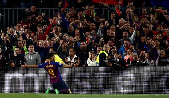FC Barcelona Barca s players jubilate a goal during the UEFA Champions League first leg semifinal match between FC Barcelona and Liverpool in Barcelona, Catalonia, Spain, 01 May 2019. Barcelona - Liverpool !ACHTUNG: NUR REDAKTIONELLE NUTZUNG!  Copyright: xEnricxFontcubertax GRAF1653 20190501-636923446981503656