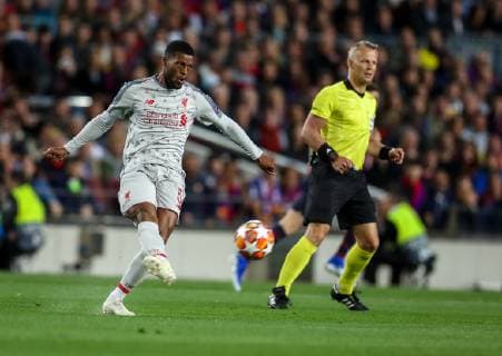 1st May 2019, Camp Nou, Barcelona, Spain; UEFA Champions League football, semi final 1st leg, FC Barcelona Barca versus Liverpool; Dejan Lovren of Liverpool hits a ball to a wide player  ActionPlus12129226 StevexFeeney