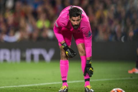 Barcelona Spain 01 05 2019 UEFA Champions League 2018 19 Season Semifinal 2 Round FC Barcelona FC Liverpool Goal keeper Alisson Becker Liverpool looks on DeFodi059