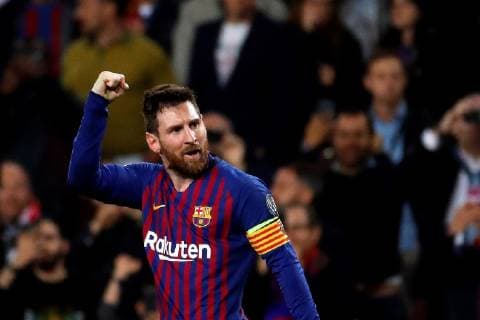 FC Barcelona Barca s Leo Messi jubilates a goal during the UEFA Champions League first leg semifinal match between FC Barcelona and Liverpool in Barcelona, Catalonia, Spain, 01 May 2019. Barcelona - Liverpool !ACHTUNG: NUR REDAKTIONELLE NUTZUNG!  Copyright: xAlbertoxEstevezx GRAF1709 20190501-636923482368351869