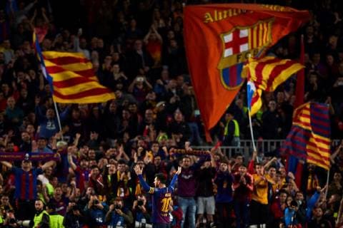FC Barcelona Barca s Leo Messi jubilates a goal during the UEFA Champions League first leg semifinal match between FC Barcelona and Liverpool in Barcelona, Catalonia, Spain, 01 May 2019. Barcelona - Liverpool !ACHTUNG: NUR REDAKTIONELLE NUTZUNG!  Copyright: xAlejandroxGarciax GRAF1706 20190501-636923482383820824