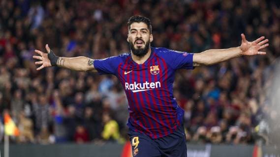 Barcelona Spain 01 05 2019 UEFA Champions League 2018 19 Season Half Final 2 Round FC Barcelona FC Liverpool Luis Suarez Bacerlona celebrates after scoring his team s first goal DeFodi523
