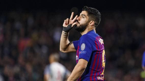 Barcelona Spain 01 05 2019 UEFA Champions League 2018 19 Season Half Final 2 Round FC Barcelona FC Liverpool Luis Suarez Bacerlona celebrates after scoring his team s first goal DeFodi523