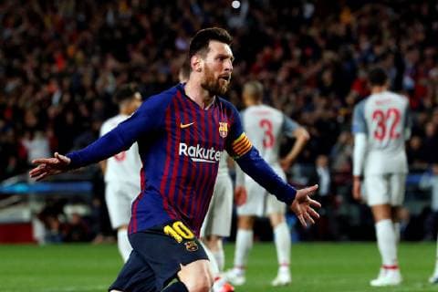 FC Barcelona Barca s Leo Messi jubilates a goal during the UEFA Champions League first leg semifinal match between FC Barcelona and Liverpool in Barcelona, Catalonia, Spain, 01 May 2019. Barcelona - Liverpool !ACHTUNG: NUR REDAKTIONELLE NUTZUNG!  Copyright: xAlbertoxEstevezx GRAF1720 20190501-636923484861527484