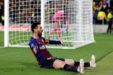 FC Barcelona Barca s Leo Messi jubilates a goal during the UEFA Champions League first leg semifinal match between FC Barcelona and Liverpool in Barcelona, Catalonia, Spain, 01 May 2019. Barcelona - Liverpool !ACHTUNG: NUR REDAKTIONELLE NUTZUNG!  Copyright: xAlbertoxEstevezx GRAF1719 20190501-636923484867465016