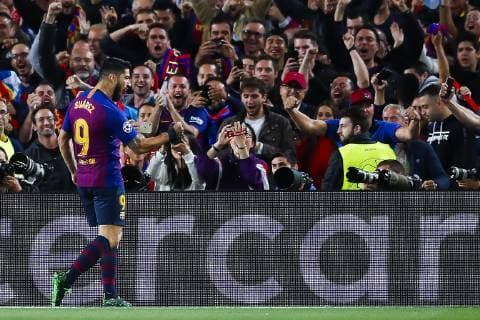 May 1, 2019 - Barcelona, Catalonia, Spain - May 1, 2019 - Barcelona, Spain - Uefa Champions League 1 2 of final second leg, FC Barcelona Barca v Liverpool FC: Luis Suarez of FC Barcelona celebrates the 1-0. Uefa Champions League 1 2 of final first leg, FC FC Barcelona v Liverpool FC.May 1st - ZUMAa178 20190501_zap_a178_003 Copyright: xMarcxDominguezx