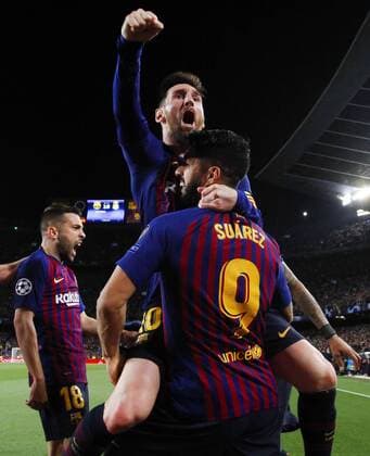 May 1, 2019 - Barcelona, Catalonia, Spain - LIONEL MESSI of FC Barcelona Barca celebrates scoring 2-0 during the Uefa Champions League FC Barcelona v Liverpool FC. Messi scored his 600th career goal during Barcelona s 3-0 win against Liverpool in the Champions League. Soccer 2019: Barcelona 3:0 Liverpool  - ZUMA 20190501_spo_a178_004 Copyright: xMarcxDominguezx