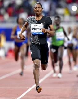 (190504) -- DOHA, May 4, 2019 -- Caster Semenya of South Africa competes during the women s 800m final at 2019 IAAF Diamond League at Khalifa International Stadium in Doha, Qatar, May 3, 2019. Caster Semenya won the gold medal with 1 minute and 54.98 seconds. ) (SP)QATAR-DOHA-ATHLETICS-IAAF DIAMOND LEAGUE Nikku 