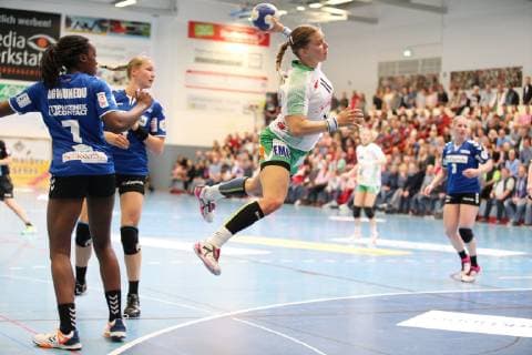 Michaela Hrbkova Frisch Auf Goeppingen 11 free in front of goal HSG Blomberg Lippe vs Frisch Auf Goeppingen 1 women Bundesliga 04 05 2019 HSG Blomberg Lippe vs Frisch Auf Goeppingen 1 Bundesliga women Frauen 04 05 2019 Blomberg Copyright: xEIBNER JanxStrohdiekx EP_JSK