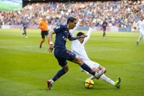 Angel Di Maria ( PSG ) vs Danilo Barbosa a silva (Nice) FOOTBALL : PSG vs Nice - Ligue 1 - 04 05 2019 GwendolineLeGoff Panoramic 