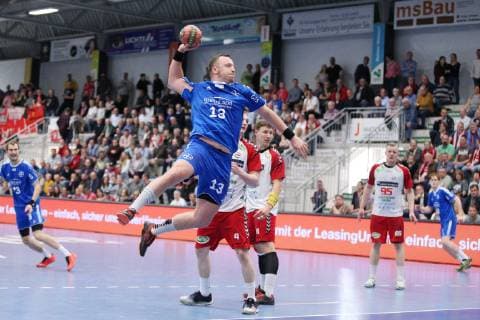 Carl Loefstroem TSV Bayer Dormagen 13 free in front of goal ASV Hamm Westfalen vs TSV Bayer Dormagen Handball 2 Bundesliga 04 05 2019 ASV Hamm Westfalen vs TSV Bayer Dormagen Handball 2 Bundesliga 04 05 2019 Hamm Copyright: xEIBNER JanxStrohdiekx EP_JSK