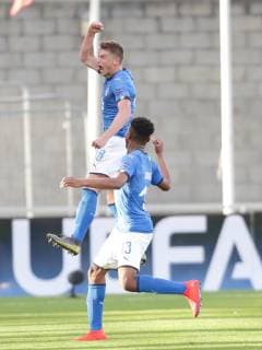 Germany v Italy UEFA EURO EM Europameisterschaft Fussball U17 U 17 Championship Nicholas Bonfanti of Italy celebrates after scoring a goal during the UEFA Euro U17 Championship match at Tallaght Stadium, Tallaght Content Not Available For UK Newspapers Copyright: xYannisxHalasx FIL-13210-0010