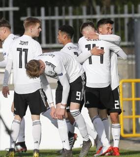 4th May 2019, Tallaght Stadium, Dublin, Ireland; UEFA Under 17 European Football Championships, Italy versus Germany; Maximilian Beier of Germany U17 U 17 celebrates scoring his side first goal in the 16th minute 0 - 1  ActionPlus12130903 PeterxFitzpatrick