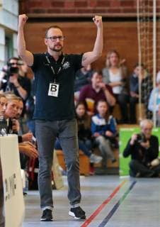 04 05 2019 Germany Ludwigsburg Handball 1 Bundesliga Women 24 Matchday Season 2018 2019 SG BBM Bietigheim vs BVB Borussia Dortmund Coach Martin Albertsen BBM cheers