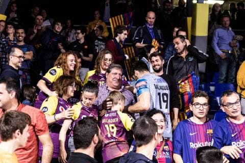 May 4, 2019 - Barcelona, Barcelona, Spain - David Balaguer, 19 of HBC Nantes during the VELUX EHF Champions League, quarter final, 2nd leg match between FC Barcelona Barca Lassa and HBC Nantes on May 04, 2019 at Palau Blaugrana, in Barcelona, Spain. Handball: VELUX EHF Champions League - FC Barcelona Lassa v HBC Nantes - ZUMAa181 20190504_zaa_a181_548 Copyright: xAFP7x