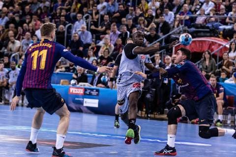 May 4, 2019 - Barcelona, Barcelona, Spain - Olivier Nyokas, 6 of HBC Nantes during the VELUX EHF Champions League, quarter final, 2nd leg match between FC Barcelona Barca Lassa and HBC Nantes on May 04, 2019 at Palau Blaugrana, in Barcelona, Spain. Handball: VELUX EHF Champions League - FC Barcelona Lassa v HBC Nantes - ZUMAa181 20190504_zaa_a181_526 Copyright: xAFP7x