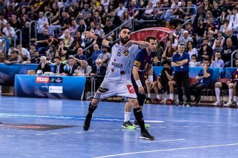 May 4, 2019 - Barcelona, Barcelona, Spain - Valero Rivera, 15 of HBC Nantes during the VELUX EHF Champions League, quarter final, 2nd leg match between FC Barcelona Barca Lassa and HBC Nantes on May 04, 2019 at Palau Blaugrana, in Barcelona, Spain. Handball: VELUX EHF Champions League - FC Barcelona Lassa v HBC Nantes - ZUMAa181 20190504_zaa_a181_525 Copyright: xAFP7x