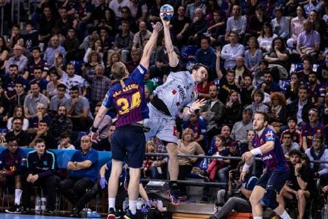 May 4, 2019 - Barcelona, Barcelona, Spain - Romain Lagarde, 2 of HBC Nantes during the VELUX EHF Champions League, quarter final, 2nd leg match between FC Barcelona Barca Lassa and HBC Nantes on May 04, 2019 at Palau Blaugrana, in Barcelona, Spain. Handball: VELUX EHF Champions League - FC Barcelona Lassa v HBC Nantes - ZUMAa181 20190504_zaa_a181_514 Copyright: xAFP7x