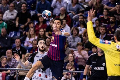 May 4, 2019 - Barcelona, Barcelona, Spain - Nemanja Ilic, 29 of FC Barcelona Barca Lassa during the VELUX EHF Champions League, quarter final, 2nd leg match between FC Barcelona Lassa and HBC Nantes on May 04, 2019 at Palau Blaugrana, in Barcelona, Spain. Handball: VELUX EHF Champions League - FC Barcelona Lassa v HBC Nantes - ZUMAa181 20190504_zaa_a181_504 Copyright: xAFP7x