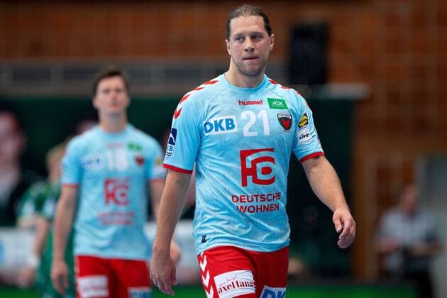 Minden Germany 05 05 2019 1 Handball Bundesliga 2018 2019 GWD Minden vs Foxes Berlin Mattias Zachrisson Berlin Minden North Rhine-Westphalia Germany Kampa Halle
