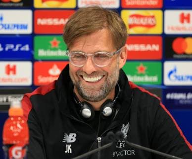 6th May 2019, Anfield, Liverpool, England; UEFA Champions League football, Liverpool versus Barcelona press conference PK Pressekonferenz Liverpool manager Jurgen Klopp answers a question about tomorrow night s match during the press conference  ActionPlus12131833 DavidxBlunsden