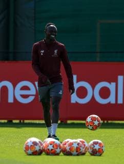 6th May 2019, Anfield, Liverpool, England; UEFA Champions League football, Liverpool versus Barcelona pre match training ahead of the second leg at Melwood; Sadio Mane of Liverpool during the training session  ActionPlus12131947 DavidxBlunsden