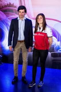 epa07551718 Spanish Formula One driver Carlos Sainz Jr of McLaren Renault (L) and Colombian test driver Tatiana Calderon of Alfa Romeo (R) pose for the photographers during the presentation of Spanish F1 Grand Prix 2019 in Madrid, Spain, 06 May 2019. Spanish F1 Grand Prix 2019 will be held next 12 May at Circuit de Barcelona-Catalunya in Barcelona. Spanish F1 Grand Prix 2019 presentation in Madrid !ACHTUNG: NUR REDAKTIONELLE NUTZUNG!  Copyright: xRodrigoxJimenezx GRAF4880 20190506-636927710011319556