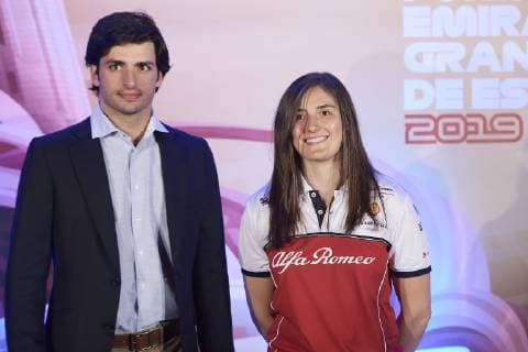 May 6, 2019 - Madrid, Madrid, Spain - Carlos Sainz Jr., Tatiana Calderon attends F1 Emirates Spain Grand Prix 2019 presentation at Orbit Parking on May 6, 2019 in Madrid, Madrid F1 Emirates Spain Grand Prix 2019 presentation  - ZUMAg15_ 20190506_zaf_g15_013 Copyright: xJackxAbuinx