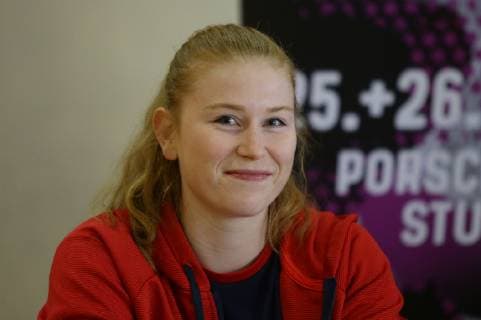 Stuttgart Handball OLYMP Final4 Press Conference Meike Schmelzer Thuringian HC