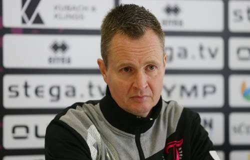 Stuttgart Handball OLYMP Final4 Press Conference Andre Fuhr Trainer Metzingen