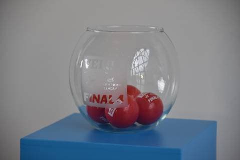 Cup with balls on 07 05 2019 in Cologne at the drawing of the semi-final opponents of the VELUX EHF Champions League FINAL4 2019 the season highlight of the European top handball which takes place on 01 and 02 June 2019 in Kökn